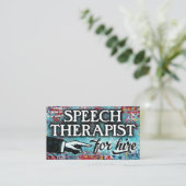 Speech Therapist for Hire Visitekaartjes - blauw (Staand voorkant)