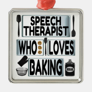 Speech Therapist houdt van baken Metalen Ornament