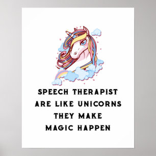 Speech Therapist is als Unicorns Speech Therapie Poster