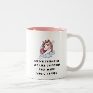 Speech Therapist is als Unicorns Speech Therapie Tweekleurige Koffiemok
