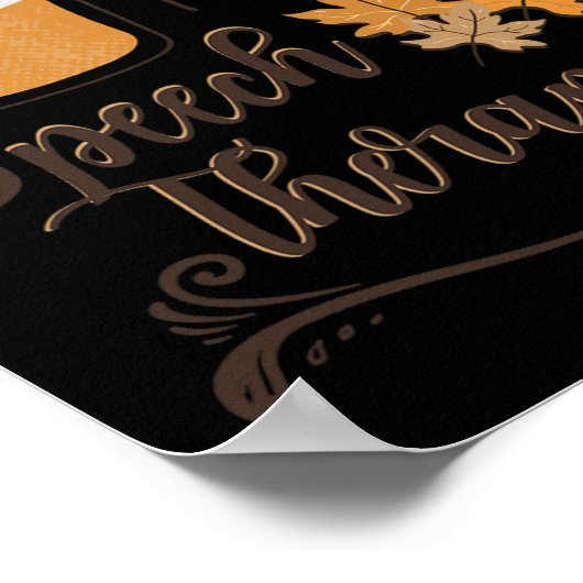 Speech Therapist Pumpkin Spice Latte SLP Herfst Th Poster (Hoek)