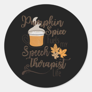 Speech Therapist Pumpkin Spice Latte SLP Herfst Th Ronde Sticker