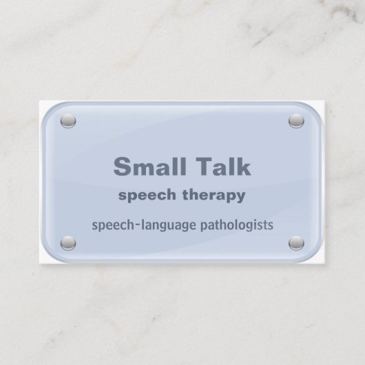 Speech Therapist - Speech Language Pathologen Visitekaartje (Voorkant)