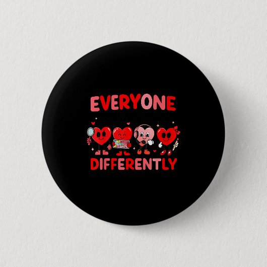 Speech Therapy Language Pathologist Valentines Day Ronde Button 5,7 Cm (Voorkant)