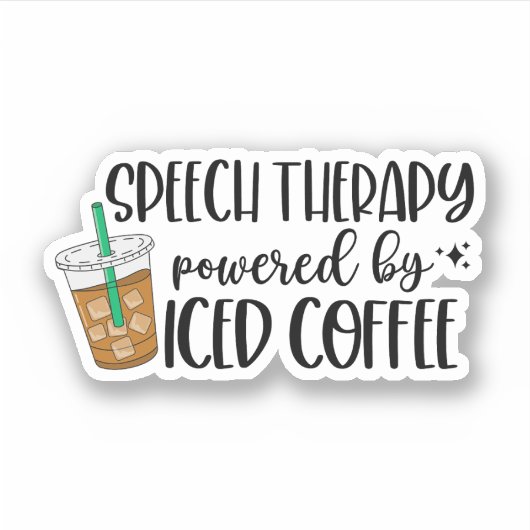 Speech Therapy Powered by Iced koffie Sticker (Voorkant)