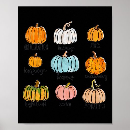 Speech Therapy Pumpkin Sped Teachers SLP Neurodive Poster (Voorkant)