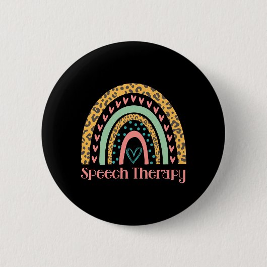 Speech Therapy Rainbow Speech Language Patholoog Ronde Button 5,7 Cm (Voorkant)