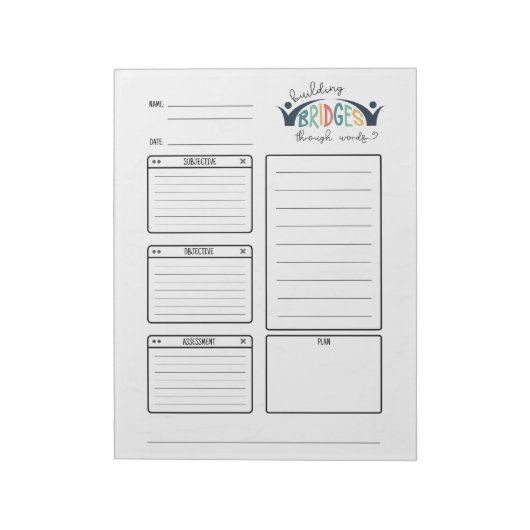 Speech Therapy SLP SOAP Scheur weg Notitieblok (Gedraaid)
