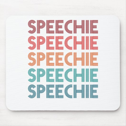 Speechie Retro Speech Patholoog SLP Muismat (Voorkant)