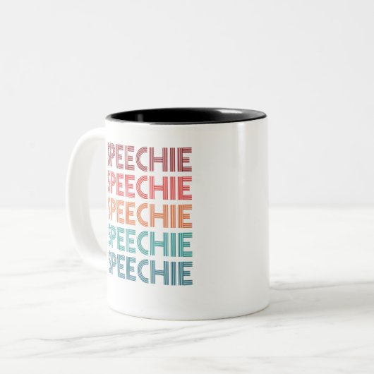 Speechie Retro Speech Patholoog SLP Tweekleurige Koffiemok (Voorkant links)
