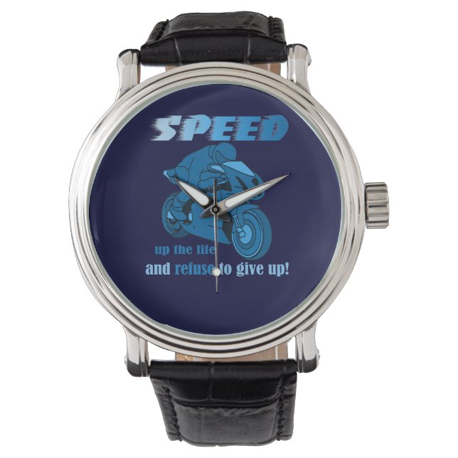 Speed-Blue- Glitter horloge (Voorkant)