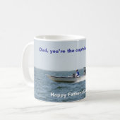 Speed Boat Captain Vaderdag Dad Coffee Mok (Voorkant links)