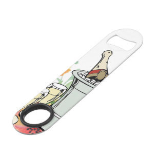 Speed Bottle Open White Champagne Floral Flessenopener