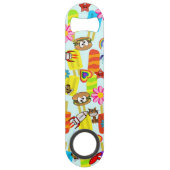 Speed Bottle Opener Hamburger Bloemen Ruimteschip Flessenopener (Voorkant)