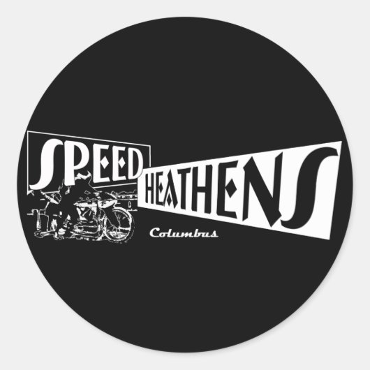 Speed Heathens Ronde Sticker (Voorkant)