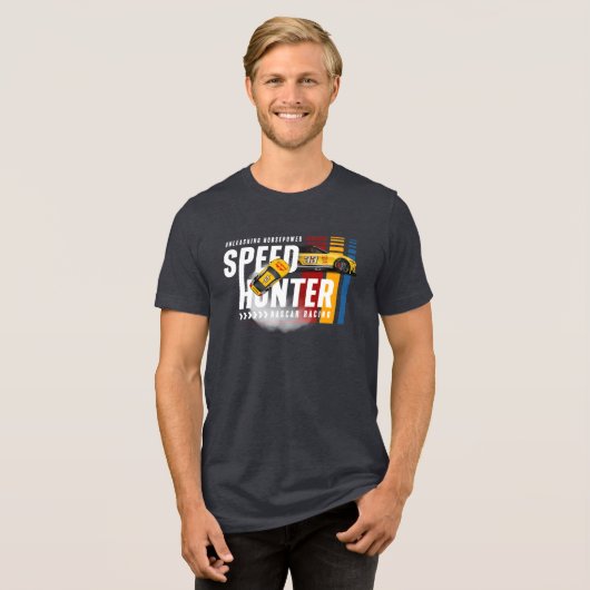 Speed Hunter (Donkere Modus) | Mannen Tri-Blend Shirt (Voorkant volledig)