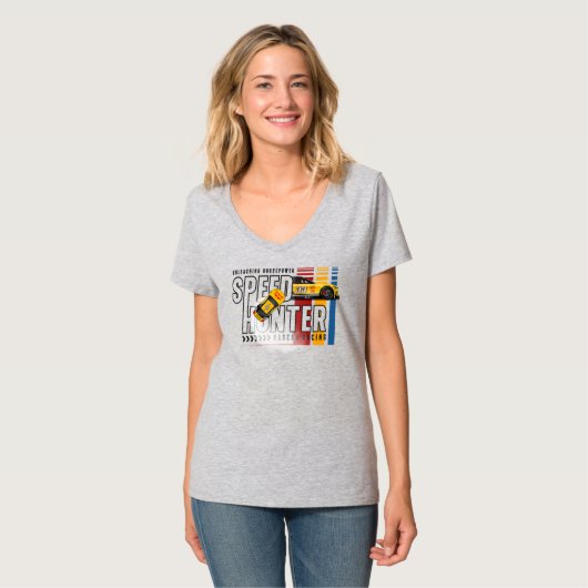Speed Hunter | Vrouwen V-hals T-shirt (Voorkant volledig)