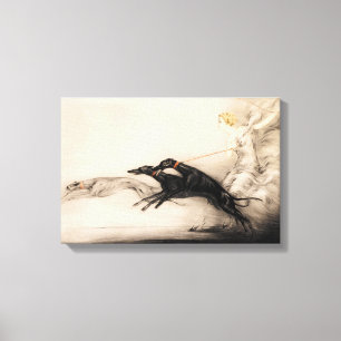 Speed II, Vitesse, 1933 door Louis Icart Canvas Afdruk