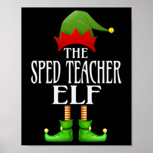Speed leraar elf Xmas Grappige Familie Matching Ch Poster
