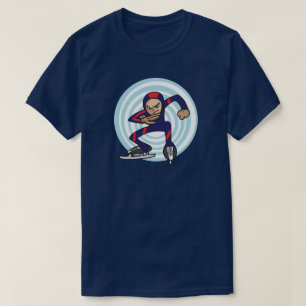 Speed Skater Anime Style Illustratie Winterspelen T-shirt