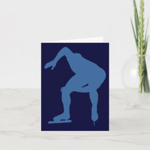 Speed Skater Silhouette Note Cards Kaart