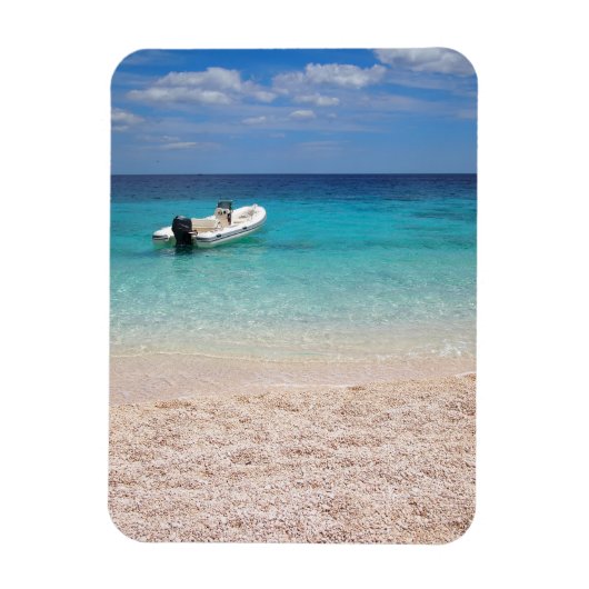 Speedboot in het blauwe zee magneet (Verticaal)