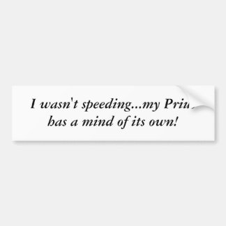 Speeding Prius Bumpersticker