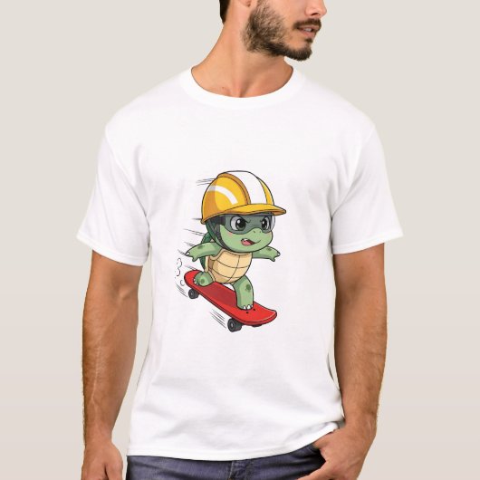 Speeding Skater Turtle Character T-shirt (Voorkant)