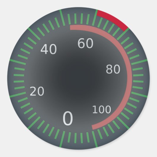 Speedometer Classic ronde Sticker, glanzend Ronde Sticker (Voorkant)