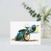 Speedway Motorcycle Racer Peinture Carte postale (Debout devant)