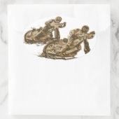 Speedway Motorcycle Racers Ovale Sticker (Tas)