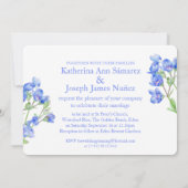Speedwell fleur aquarelle bleu invitation mariage (Dos)