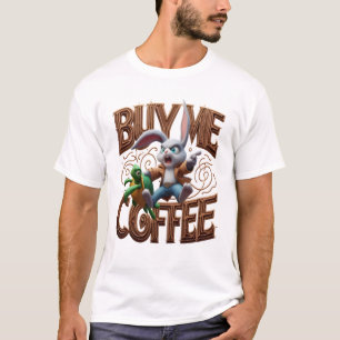 Speedy Bunny Races Schildpad Koop mij een koffie T-shirt
