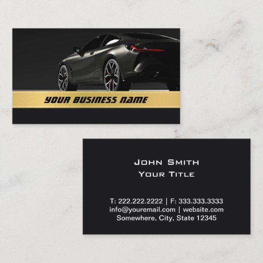 Speedy Car Outline Cartes de visite automobiles (Devant / Derrière)