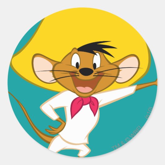 SPEEDY GONZALES™ Standing Ronde Sticker (Voorkant)