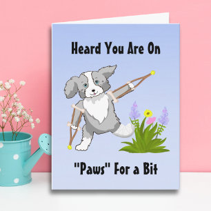 Speedy Recovery Collie op krukken Kaart