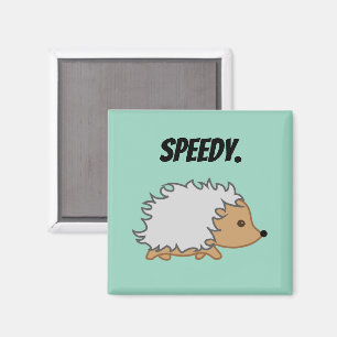 Speedy the Hedgehog, Funny Fast Animal Cartoon Magneet