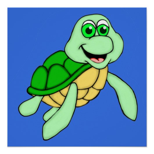 Speedy Turtle Poster Perfect Poster (Voorkant)