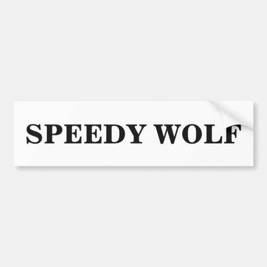 Speedy Wolf Bumpersticker (Voorkant)