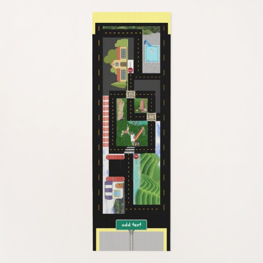 Speel auto's en Hop Scotch Vloermat Yogamat (Voorkant)