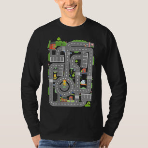 Speel auto's op papa's backplay Mat Car Race Track T-shirt