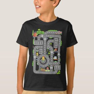 Speel auto's op papa's backplay Mat Car Race Track T-shirt