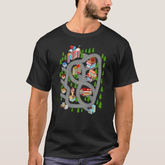 Speel auto's op papa's terug Speel Mat Car Race Tr T-shirt (Voorkant)