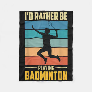 Speel Badminton Shuttle Retro Badminton Speler Gam Fleece Deken
