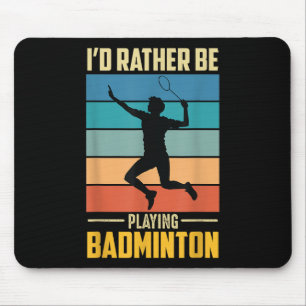 Speel Badminton Shuttle Retro Badminton Speler Gam Muismat