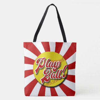 Speel Ball! Tas met rode en witte Softball (rebell