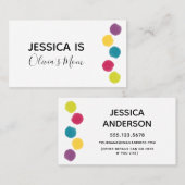 Speel Datum Kaart w / Kleurrijke Waterverf Dot Acc Contactkaartje (Voorkant / Achterkant)