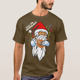 Speel de Juleakelaar Cute Santa die Ukulele C spee T-shirt