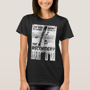 Speel de Recorder Music Instrument Lessons Flyer S T-shirt