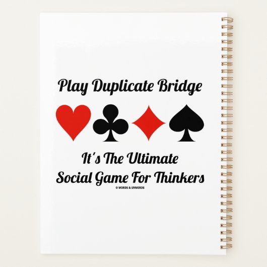 Speel Duplicate Bridge Ultieme sociale speldenker Planner (Achterkant)